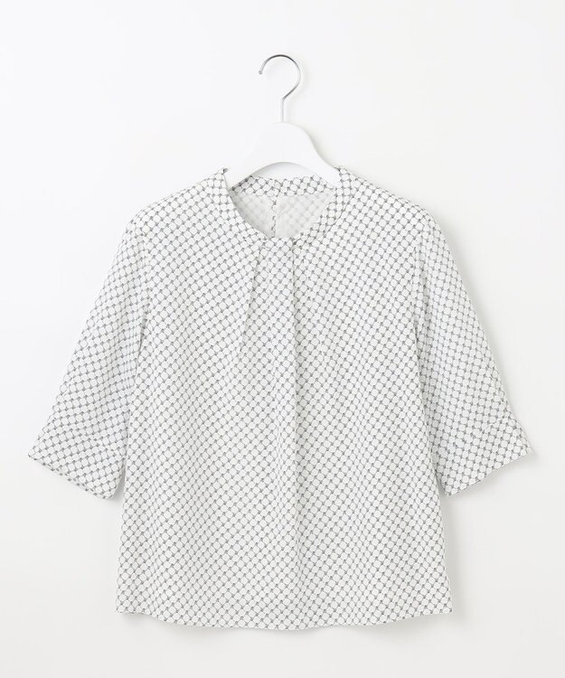 J.PRESS LADIES L モノグラムプリント ボウタイ風 カットソー ホワイト系5