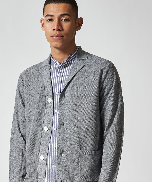 J.PRESS MEN リネンアンカー ニットジャケット ライトグレー系7