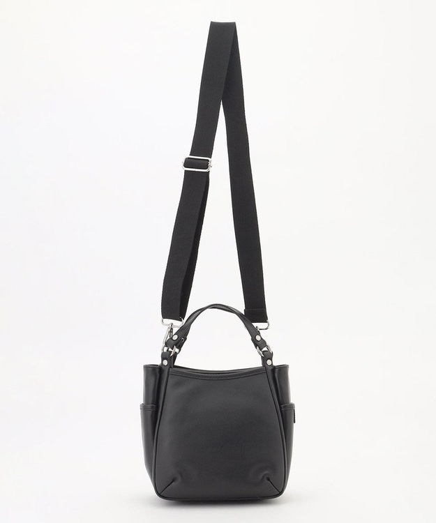 Y'SACCS カウレザー スクエア2wayミニトート ブラック