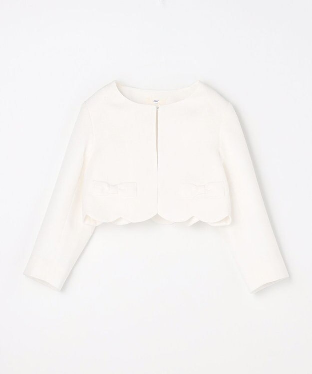 ANY KIDS 【2点セット】リボンボレロジャケット+シフォンプリーツ ワンピース サックスブルー