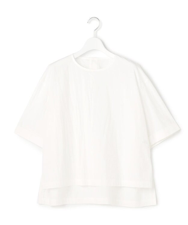 23区 【先行予約/SLOW/一部店舗限定】コットンナイロンタイプライター T ブラウス オフホワイト