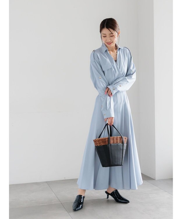 Te chichi トレンチカシュクールワンピース《2026 spring catalog item》 サックスブルー