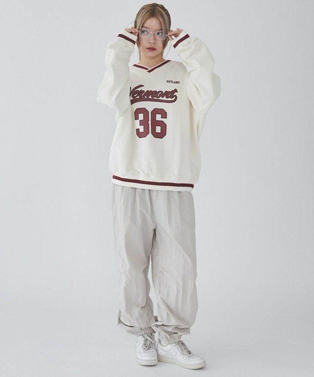 WEGO 【ユニセックス着用ITEM】ナンバリングプルオーバー オフホワイト