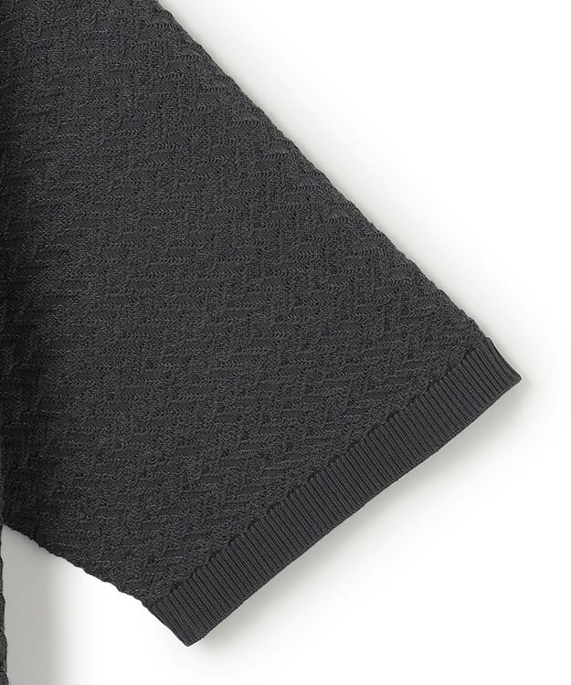 JOSEPH HOMME ヘリンボンボーダー　ポロ グレー系