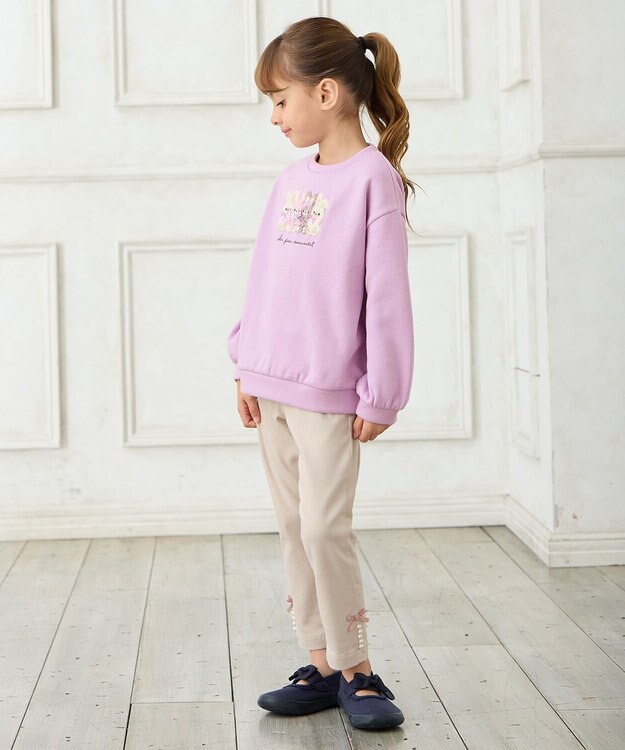 ANY KIDS 裏シャギーアニマルトレーナー ラベンダー（ウサギ）