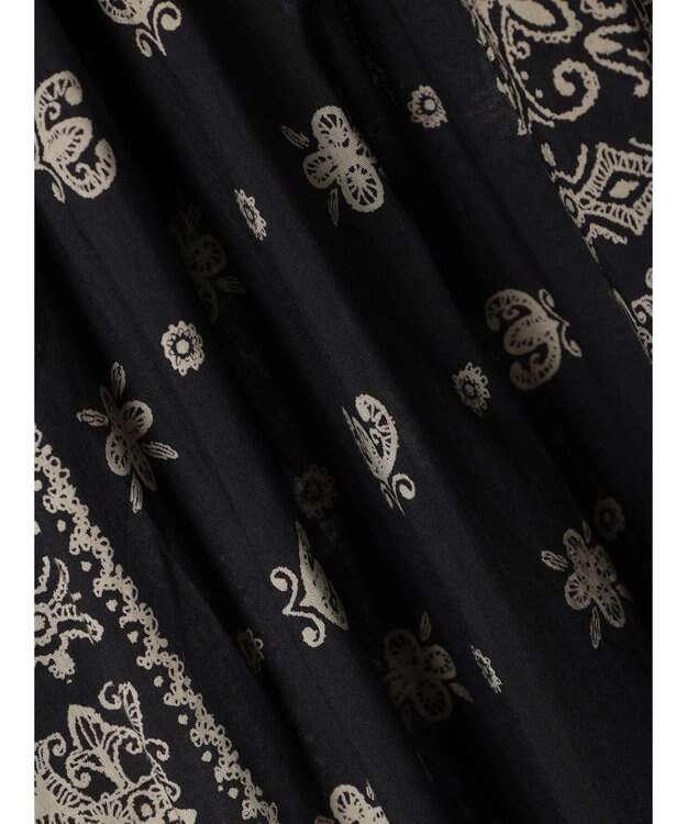 CRAFT STANDARD BOUTIQUE パネル柄ウエスト切り替えボリュームワンピース Charcoal Gray