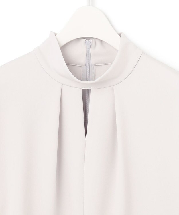 ICB L 【洗える】シャイニースムース ハイネックカットソー ライトグレー系