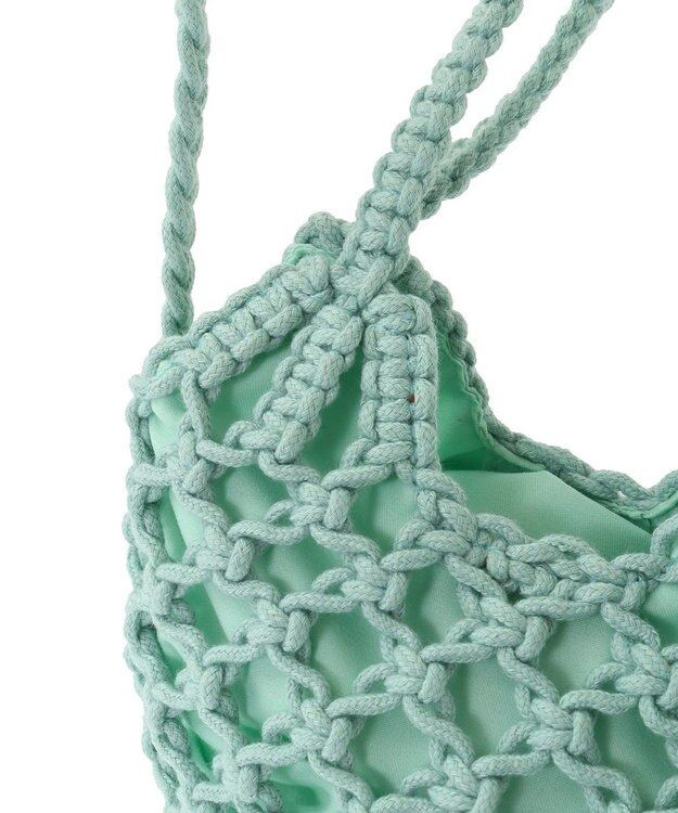 CRAFT STANDARD BOUTIQUE 別注/maison vert マクラメ手編みショルダーバッグ Blue Green