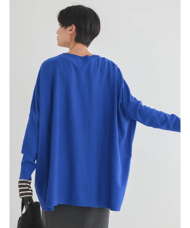 AMERICAN HOLIC バイパチポンチョライクＢＩＧニットチュニック Blue