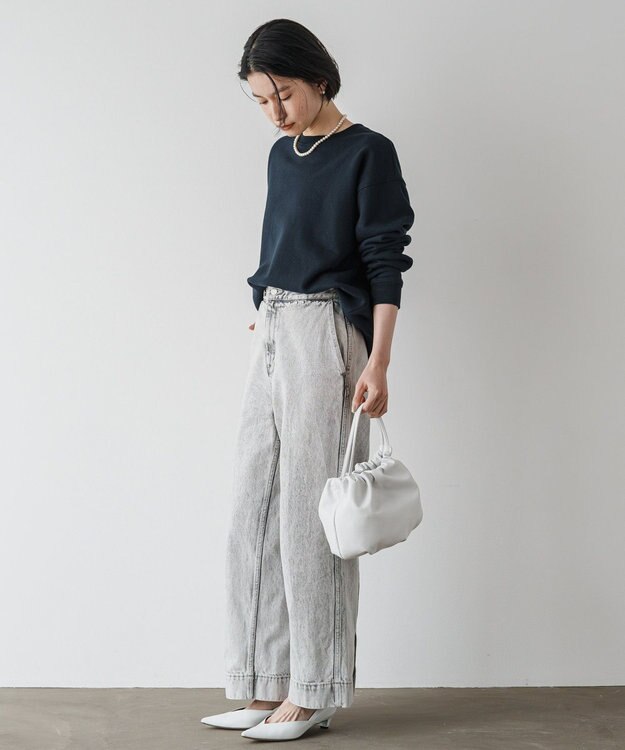 russet レザー巾着4WAYショルダーバッグ(CE-1454) White