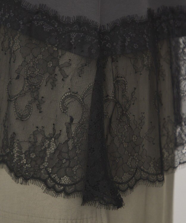 AMERICAN HOLIC 裾レースノースリーブプルオーバー Charcoal Gray