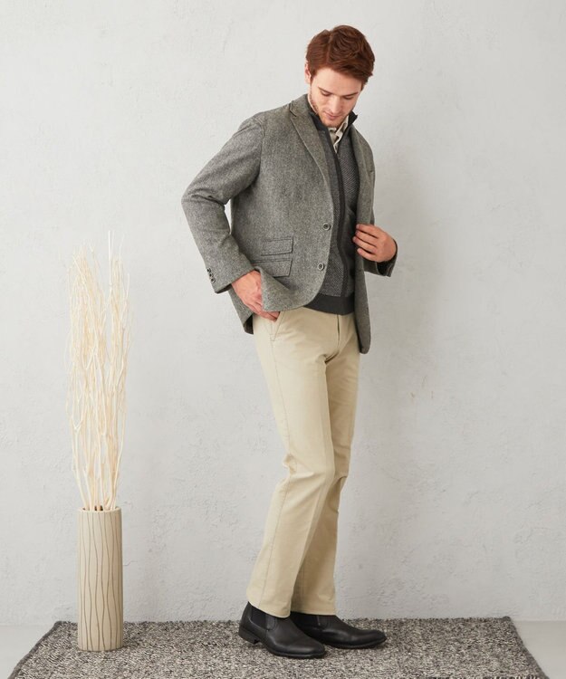 JOSEPH ABBOUD 【リラックスサイズ】ラムウールツィード ジャケット グレー系7