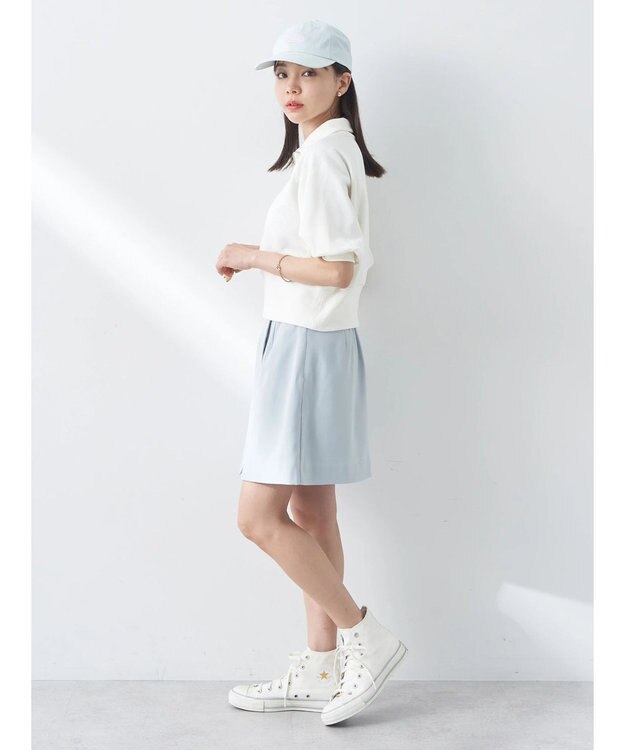 earth music&ecology ハーフジップショートプルオーバー Off White