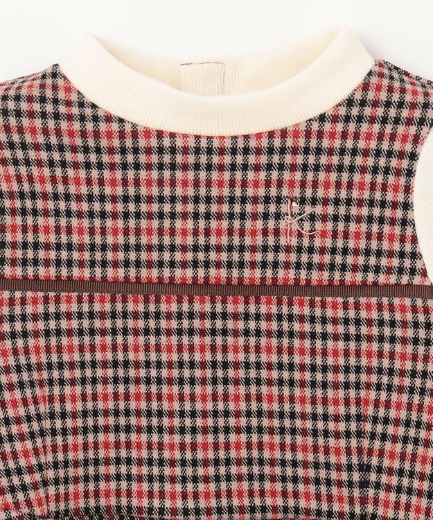 組曲 KIDS 【90-100㎝】チェックジャガード ワンピース ブラウン系3