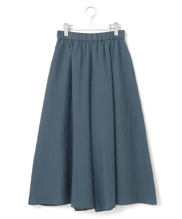 23区 S 【洗える】LIBECOリネン ガウチョ パンツ ダークグリーン系