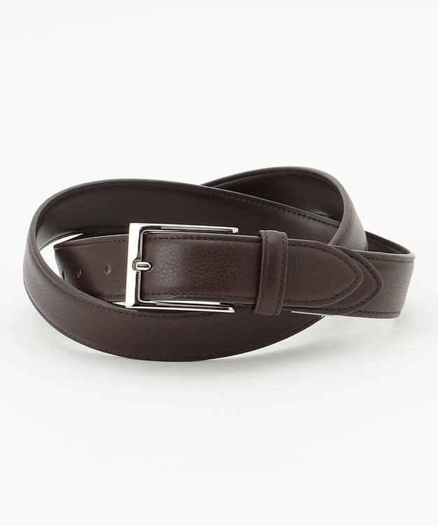 J.PRESS MEN 【定番】シボレザー ベルト ダークブラウン系