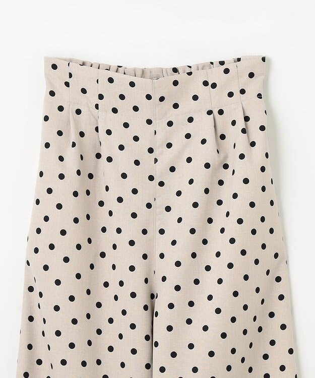 ANY KIDS 麻ライク ドット柄 ガウチョ ベージュドット