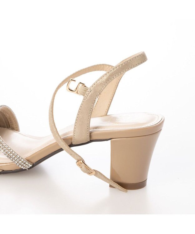 Riz raffinee <Riz raffinee>ラインストーンデザインサンダル ライトベージュメタリック
