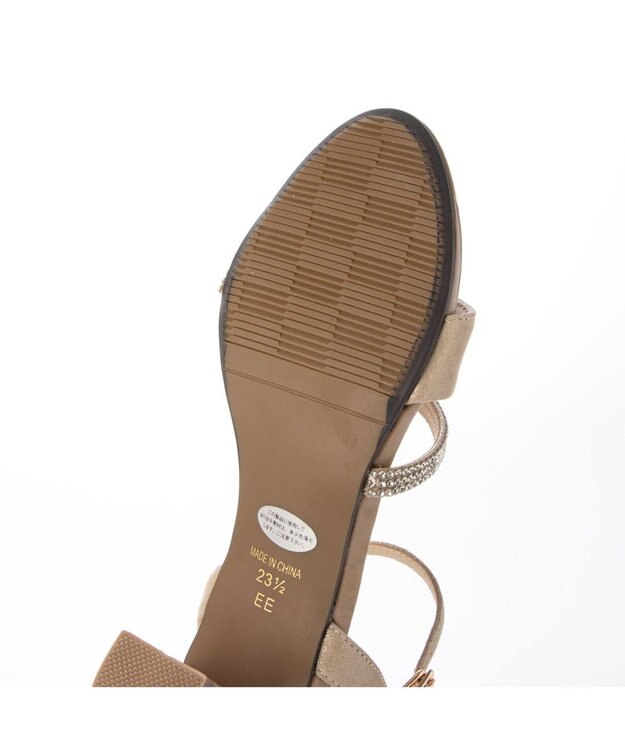 Riz raffinee <Riz raffinee>ラインストーンデザインサンダル ライトベージュメタリック