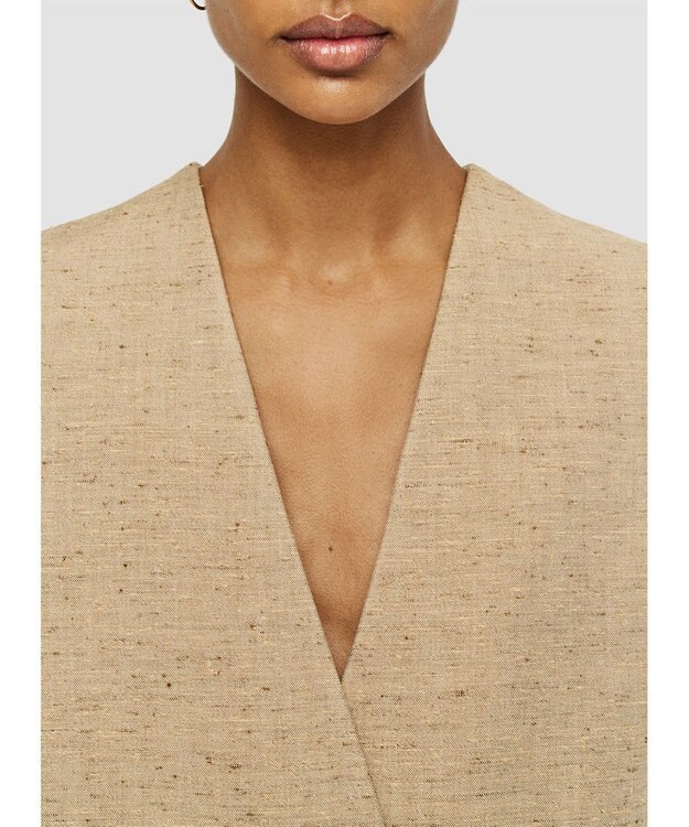 JOSEPH スペックルシルクリネン　ダブルブレステッドジレ Sesame