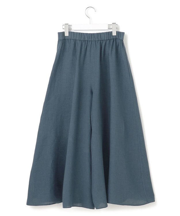 23区 S 【洗える】LIBECOリネン ガウチョ パンツ ダークグリーン系