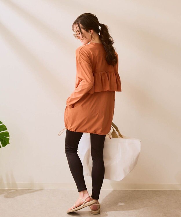 OP／FILA 【Ocean Pacific】バックフリルラッシュガード  レギンスセットウェア オレンジ