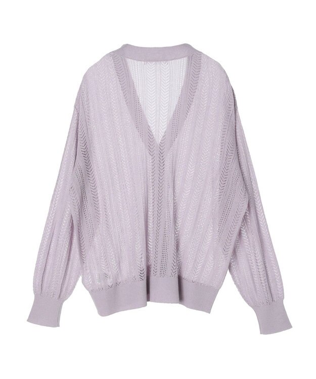 Green Parks すかし編みニットカーディガン Off White