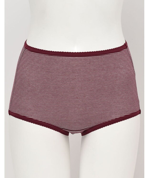 Wing ショーツ　【デイリーフィット】　ボーダー柄　はきこみ丈ふかめ　ウイング／ワコール　EC3620 バイオレット