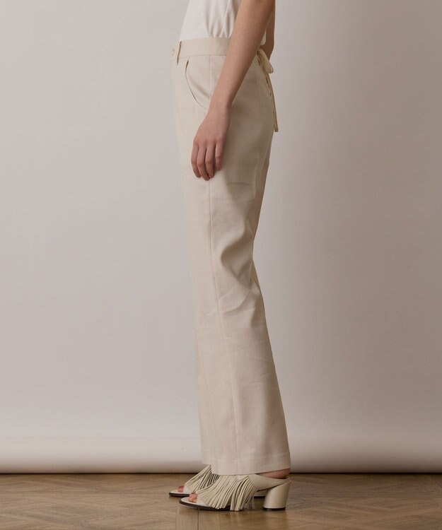 GRACE CONTINENTAL リネンサテンフレアパンツ キナリ