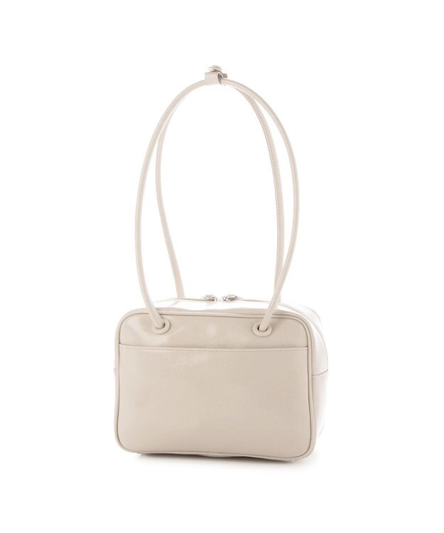 UNBILLION カシュカシュ cachecache / エナメル調中型ボストン アイボリー