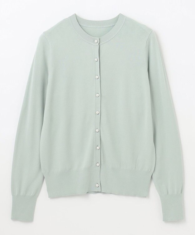 GRACE CONTINENTAL クルーニットカーディガン ライトグリーン
