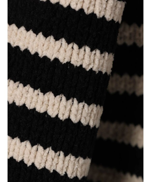 CRAFT STANDARD BOUTIQUE 洗えるモールニットボーダープルオーバー Black