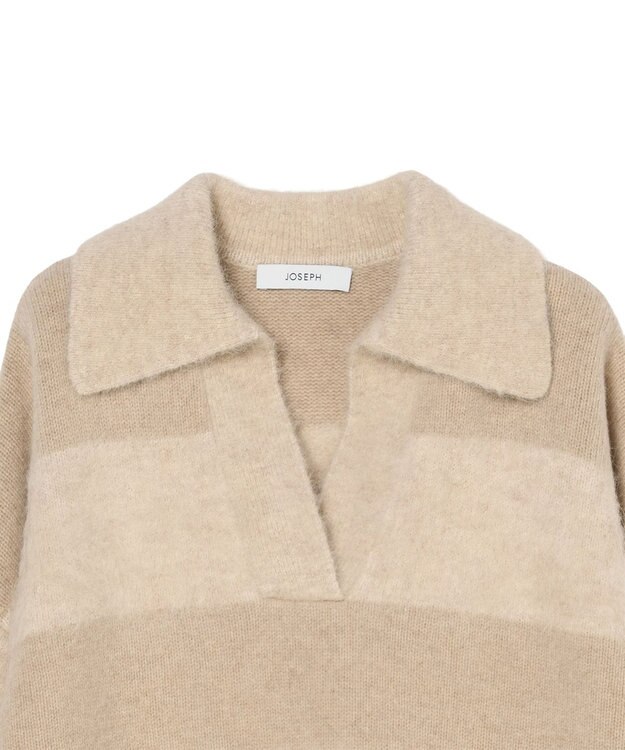 JOSEPH ブラッシュドストライプニット Powder