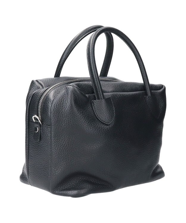 INTER-CHAUSSURES 【RIPANI】シュリンクレザースモールハンドバッグ ブラック