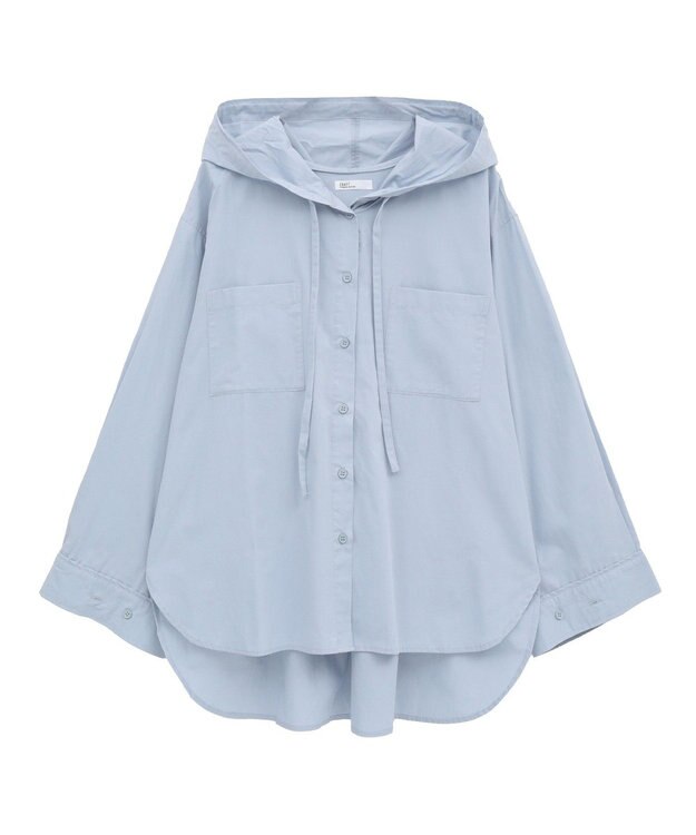 CRAFT STANDARD BOUTIQUE フーディーオーバーサイズシャツ Sax