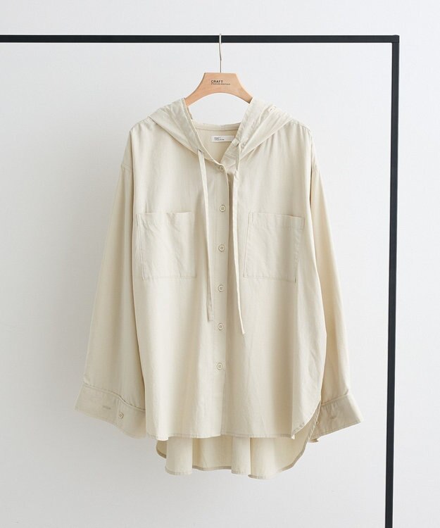 CRAFT STANDARD BOUTIQUE フーディーオーバーサイズシャツ Light Beige