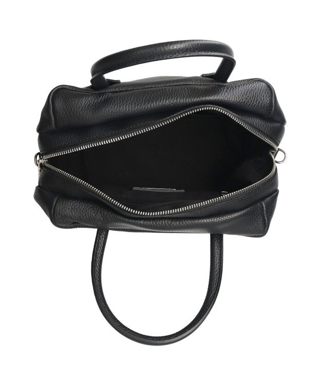 INTER-CHAUSSURES 【RIPANI】シュリンクレザースモールハンドバッグ ブラック