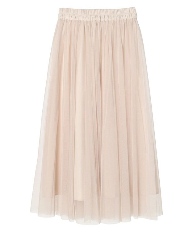 earth music&ecology チュールフレアスカート Light Beige