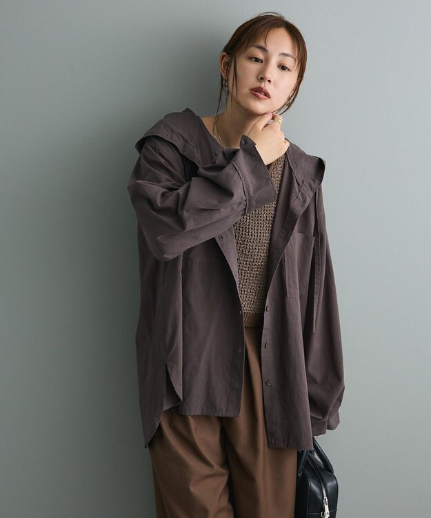 CRAFT STANDARD BOUTIQUE フーディーオーバーサイズシャツ Charcoal Gray