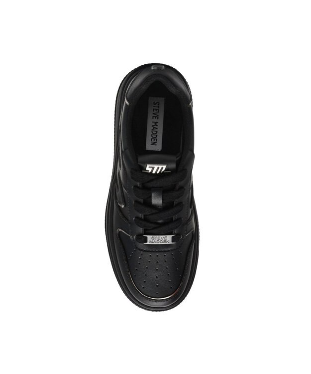 STEVE MADDEN DYNAMO メタルライン厚底スニーカー ブラックピューター