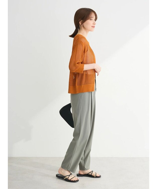 Green Parks Ｚｉｐ付メッシュカーディガン Orange