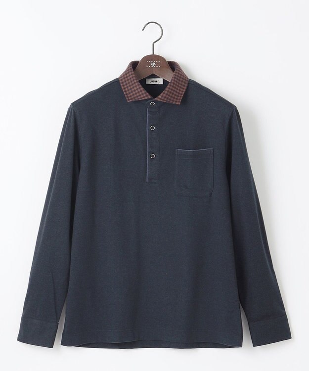 JOSEPH ABBOUD 【保温性/滑らかな肌触り/多機能ポロシャツ】 ウィンターダディー ポロシャツ ネイビー系3