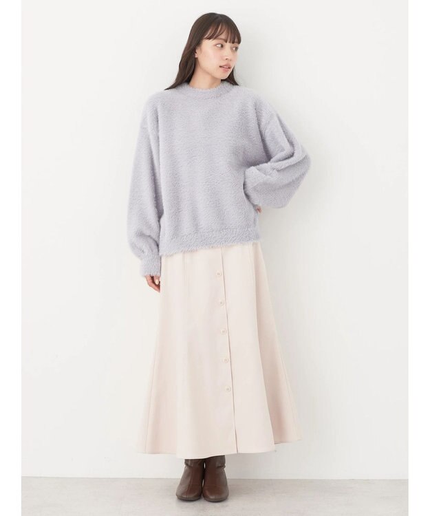 earth music&ecology ロングシャギーハイネックプルオーバー Sax