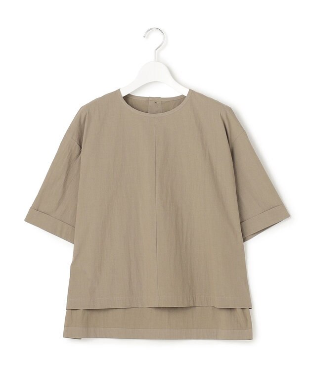 23区 【先行予約/SLOW/一部店舗限定】コットンナイロンタイプライター T ブラウス カーキ