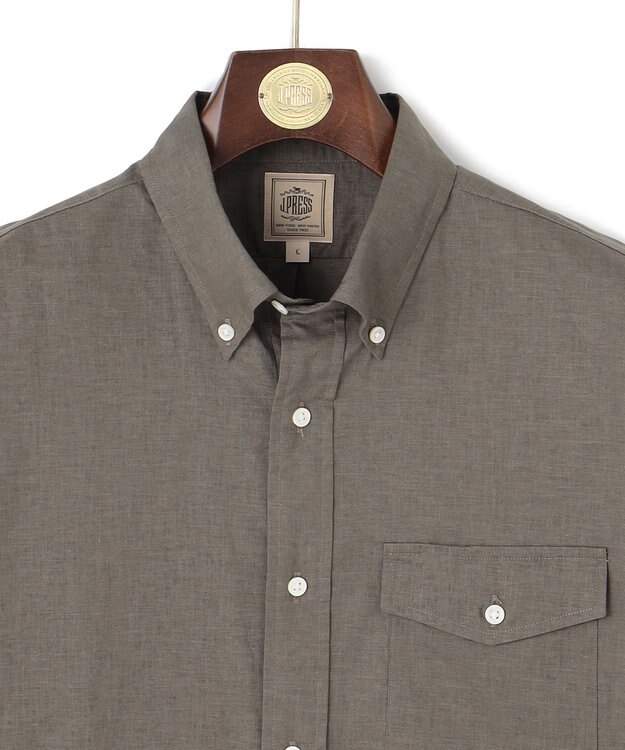 J.PRESS MEN 【WEB・一部店舗限定】コットンリネンシャツ ダークブラウン系