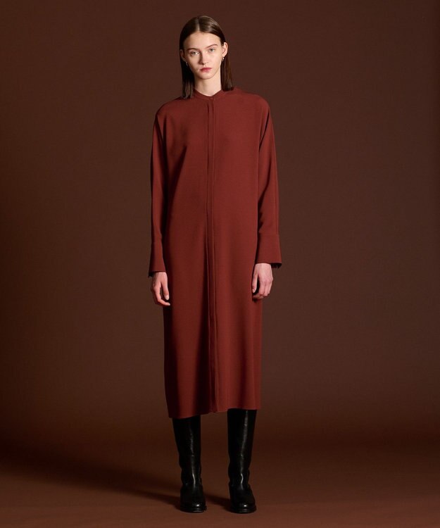 JOSEPH 【洗える】サテンジョーゼット　ドレス Mahogany