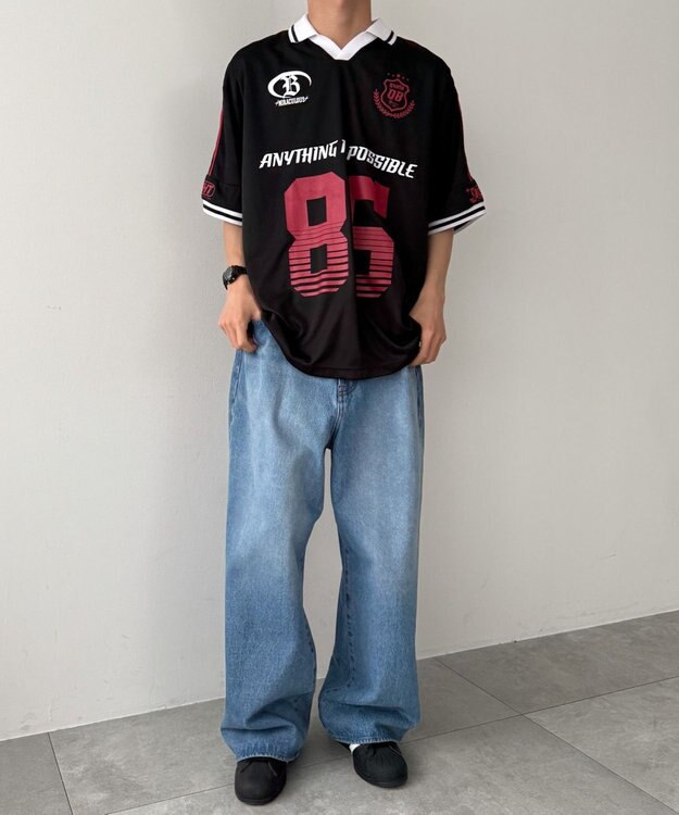 WEGO ナンバリングサッカーT（SS） ブラック