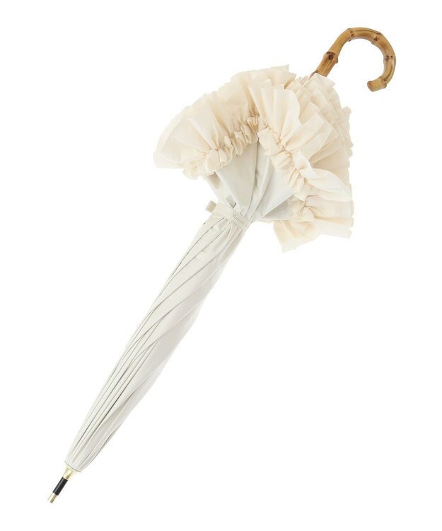 Maison de FLEUR 遮光&UV CUT フリル傘 Off White