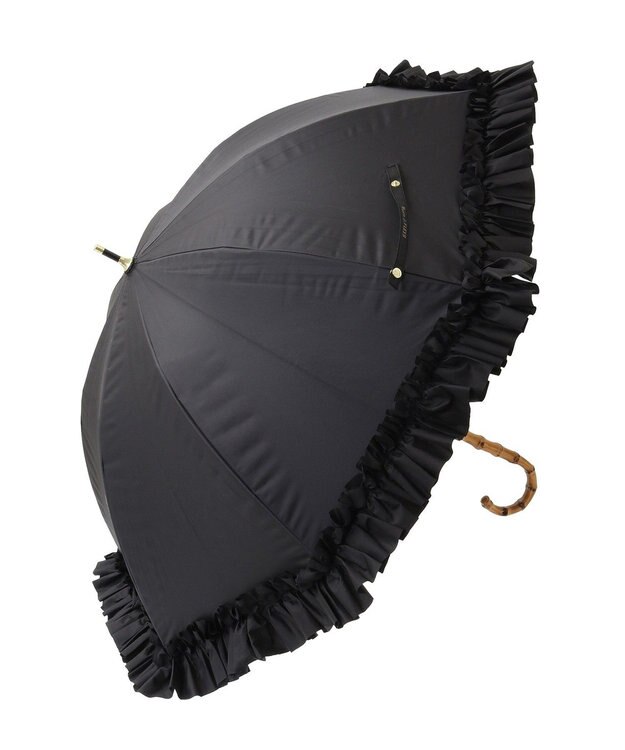 Maison de FLEUR 遮光&UV CUT フリル傘 Black