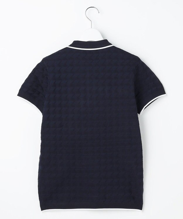 23区GOLF 【WOMEN】フラッグジャガードニットポロシャツ ストレッチ 半袖 ネイビー系